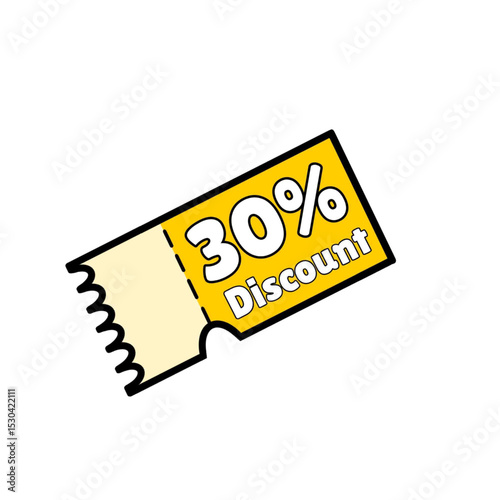 30% discount coupon yellow design is interrupted, best voucher.