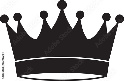 Royal Headwear Silhouette Vector | Black Crown for Regal Illustration