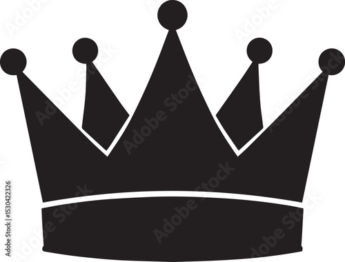 Royal Headwear Silhouette Vector | Black Crown for Regal Illustration