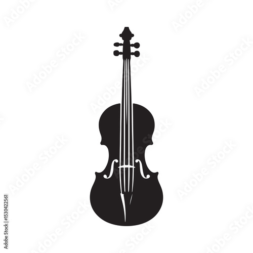 Traditional Cello Silhouette - Vector Cello Graphic - Orchestral Instrument Art.
