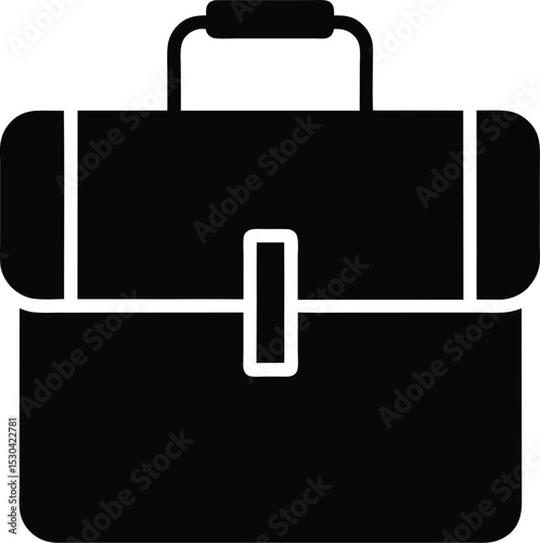 Briefcase Silhouette: Business Icon

