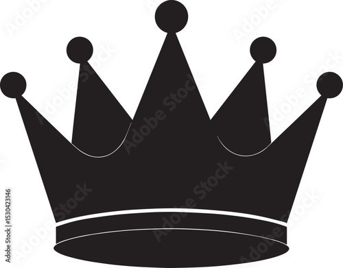 Royal Headwear Silhouette Vector | Black Crown for Regal Illustration