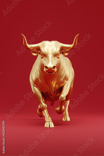 The golden bull stock financial concept