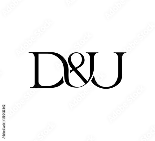 Initial Letter Logo. Ampersand Symbol. Logotype design. Simple Luxury Black Flat Vector DU