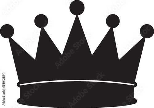 Royal Headwear Silhouette Vector | Black Crown for Regal Illustration