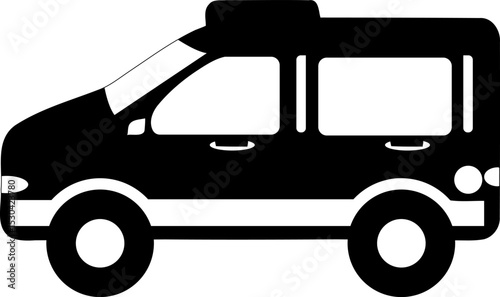 Compact Van or SUV Silhouette - Transport and Utility Vehicle Icon