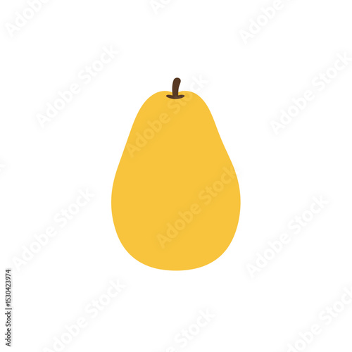 Yellow pear, simple illustration