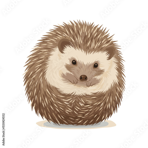Cute hedgehog portrait on white