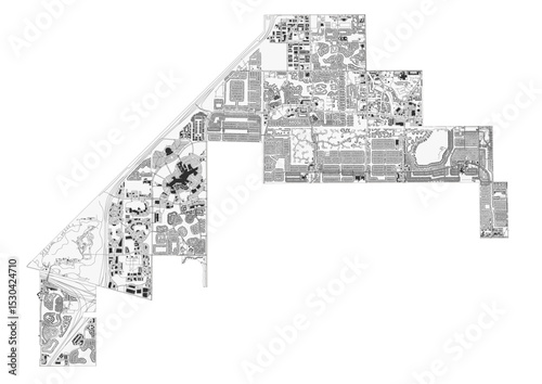 Sunrise, Florida Highway Construction Vector Map (Black & White)