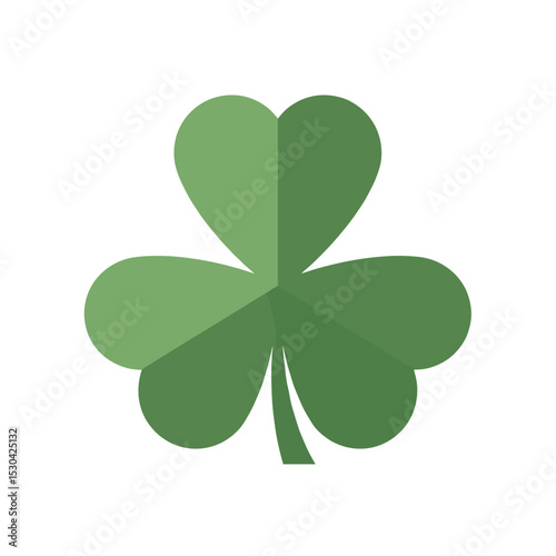 Stylized green three-leaf clover emblem isolated against a stark white background