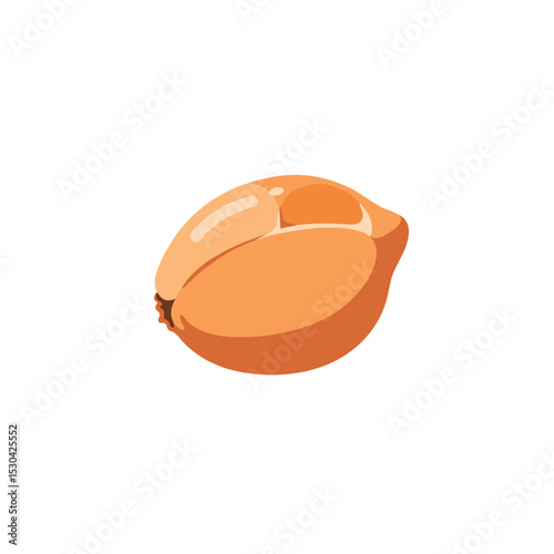 Cartoon-style vector illustration of a whole, orange raw onion on a white background