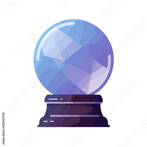 Stylized prediction ball with faceted blues