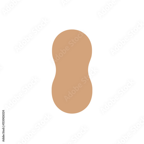 Abstract caramel-colored shape on white