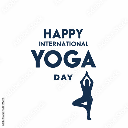 Happy international yoga day greeting card