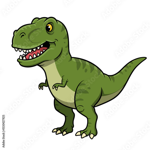 Tyrannosaurus Rex vector illustration. T-Rex dinosaur isolated on white background