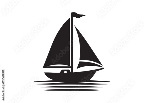 A Sailboat Silhouette Vector