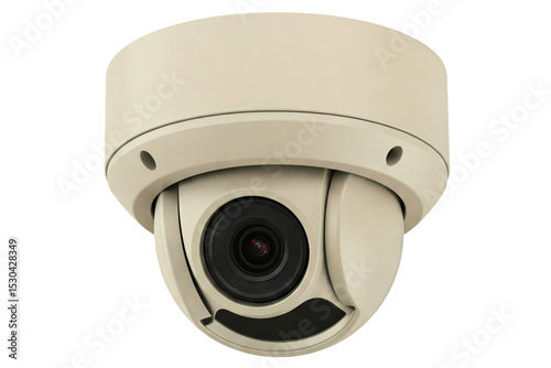 High-tech security camera ideal for surveillance purposes isolated on a transparent background