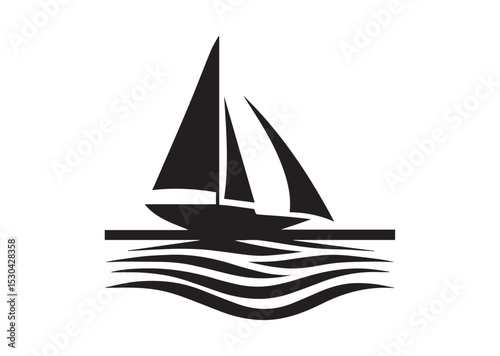 A Sailboat Silhouette Vector