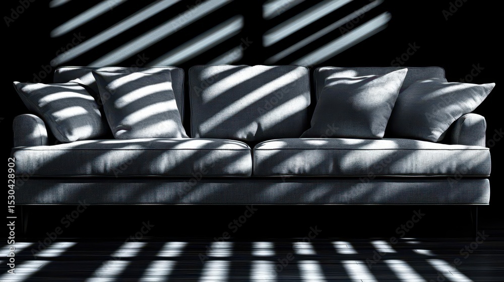 Obraz premium Gray Sofa with Light Pattern
