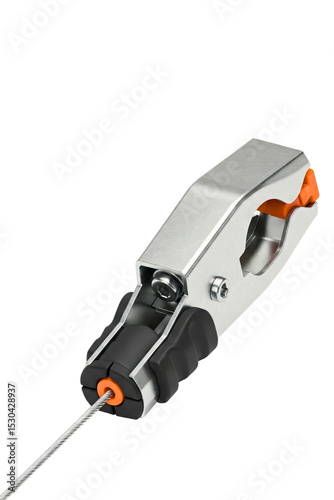 Robust wire rope clamp for secure lifting and rigging tasks isolated on a transparent background