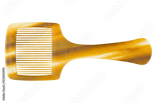Elegant comb made from natural materials for hair care isolated on a transparent background