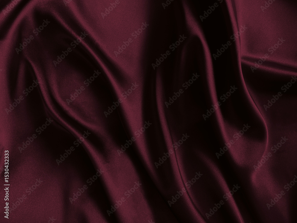 Fototapeta premium Dark deep cherry wine red burnt burgundy pink grey brown black sangria maroon purple violet shadowed fabric. Silk satin backdrop. Elegant, luxurious folds of drape. Cherry Lacquer fashion color 2025