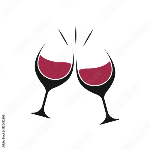 wine glass champagne logo design vector concept idea