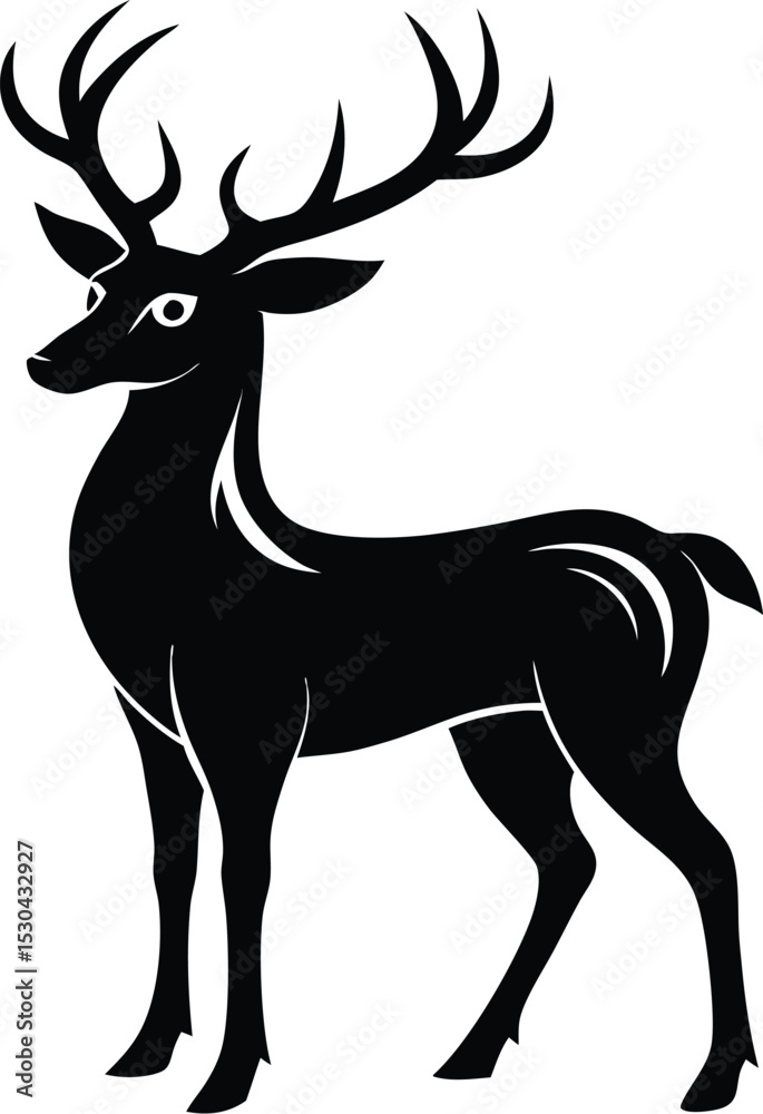 Fototapeta premium Deer Vector Art, Deer Icon Clipart