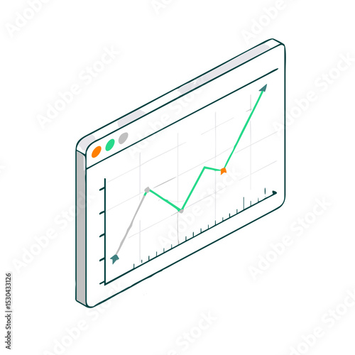 Line Chart Graph Icon for Data Analytics, Business Reports, Financial Software, Marketing Presentations, and Performance Tracking Tools