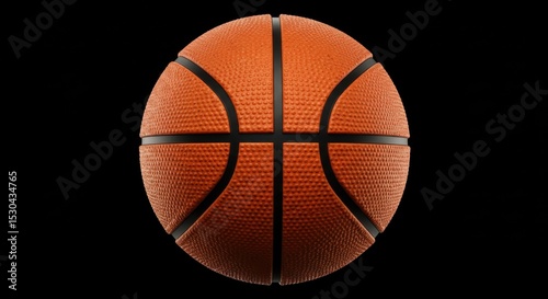 Classic orange basketball on black background