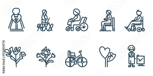 Accessibility and Senior Care Vector Icons