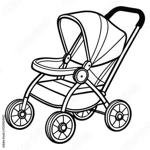 Adorable Baby Stroller Design and Illustration