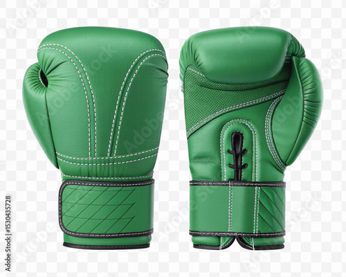 realistic 3d boxing gloves  front and back view in different color style  isolated on transparent background