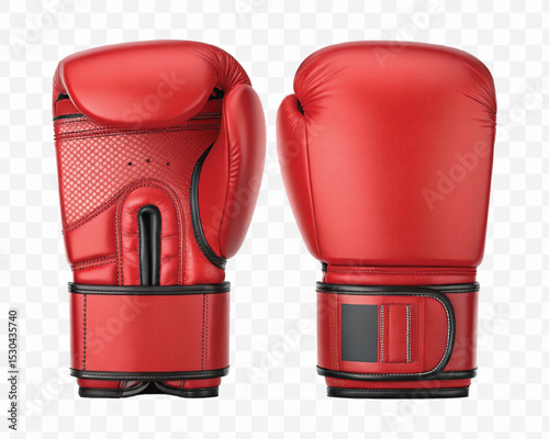 realistic 3d boxing gloves  front and back view in different color style  isolated on transparent background