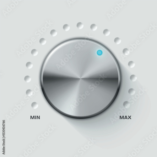 Illustration of a volume control for selecting the optimal sound on modern audio devices