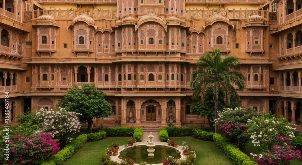 Obraz premium Majestic Indian Palace Stunning Architecture and Buildings in a Picturesque Setting
