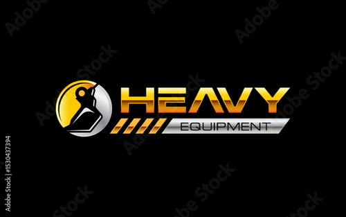 Illustration vector graphic of heavy equipment, excavator construction, logo design template