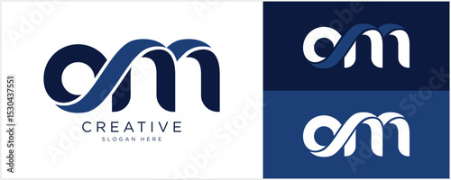 Initial Letter OM Logo Design vector illustration