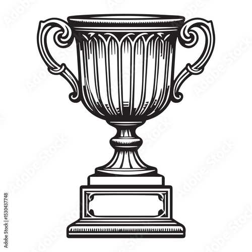 Winning isn't everything, it's the only thing! This image features a shiny silver trophy cup, an icon of victory, isolated on white, symbolizing a golden achievement and the champion's prize in sport
