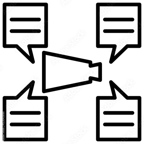 Multi-Language Support Outline Icon