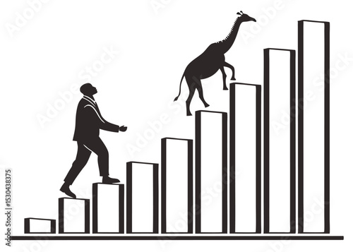 Bar Graph Silhouette – Modern Data Visualization Vector