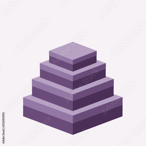 Abstract geometric shapes stacked in layers, creating a visually appealing design