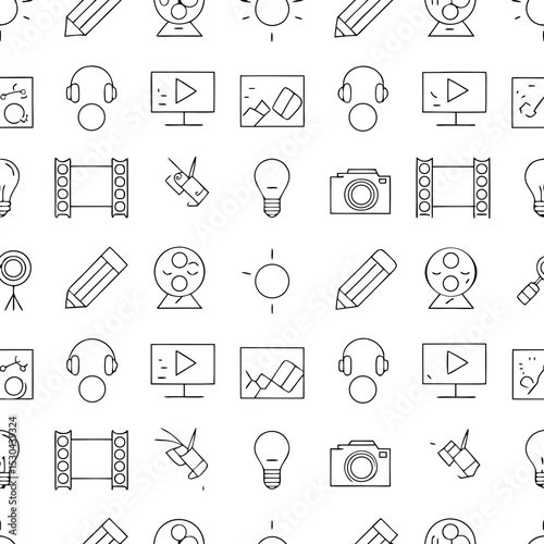  Vector monochrome creator line icon set creation vector icon bundle