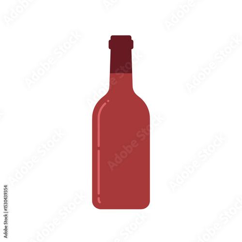 A minimalist illustration of a red wine bottle on a clean white background, ideal for beverage promotions