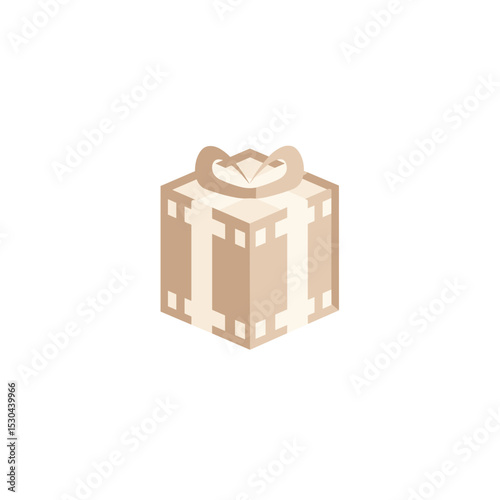 A beautifully wrapped gift box with a bow, set against a minimalist white background, ideal for celebrations