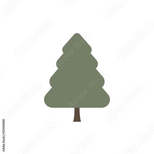 Stylized silhouette of a pine tree against a white background, ideal for nature-themed designs
