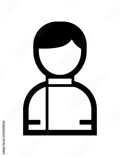 看護師ナースのシンプルなモノクロイラストアイコン