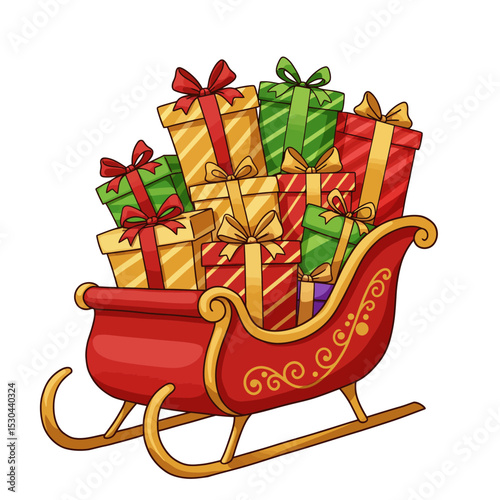 gift box on cart with christmas decoration concept for product display