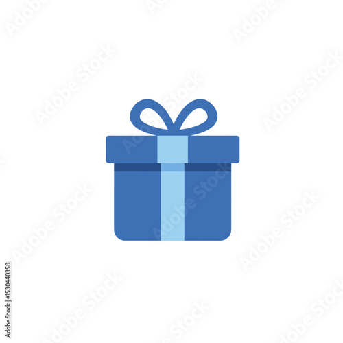 A vibrant blue gift box with a bow, set against a clean white background, ideal for celebrations
