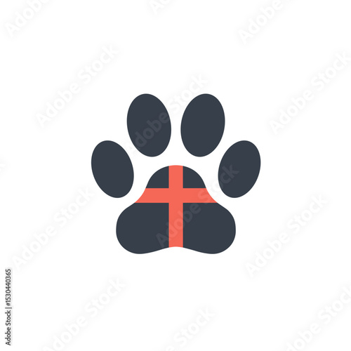 Abstract design featuring stylized paw prints on a minimalistic background
